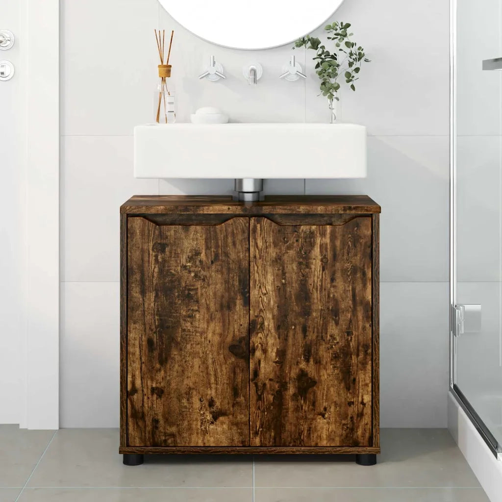 Mobile per Lavabo | Armadio Lavabo da bagno Rovere fum¨¦ 60 x 30 x 60 cm