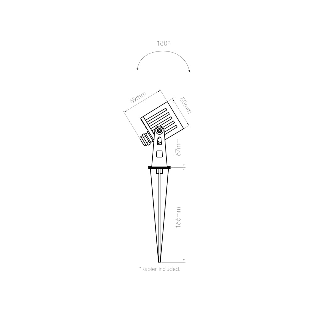 Faretto LED quadrato ZAS Beneito 7W IP65 colore bianco