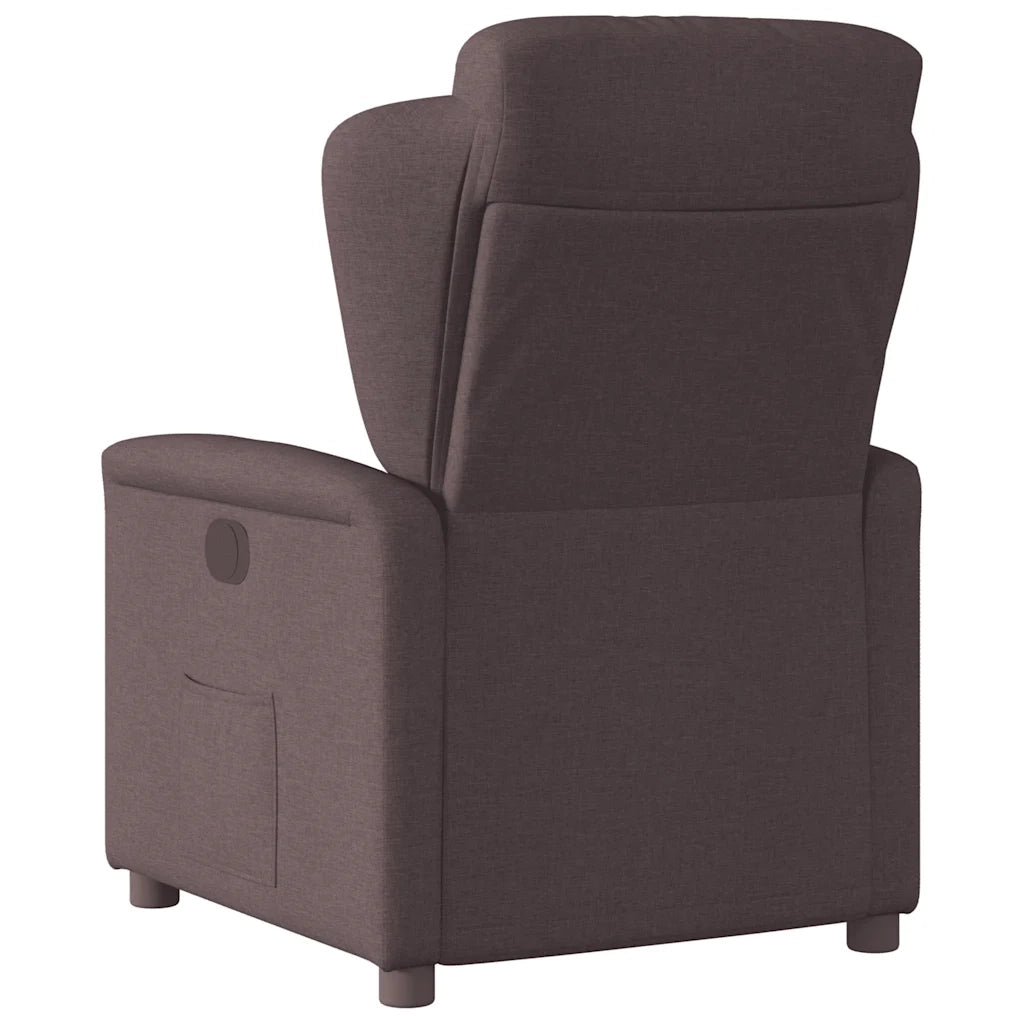Divano Sedia-Poltrona Reclinabile Marrone Scuro in Tessuto 865116