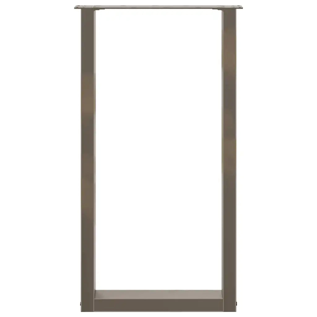 Gambe per tavolo da bar a forma di U 2 pz in acciaio naturale 40x(90-91) cm 4013219