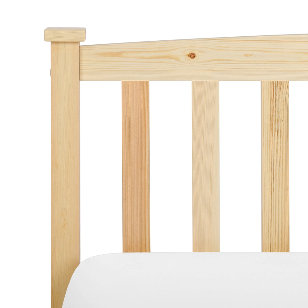 Letto matrimoniale in legno di pino chiaro 160 x 200 cm rete a doghe