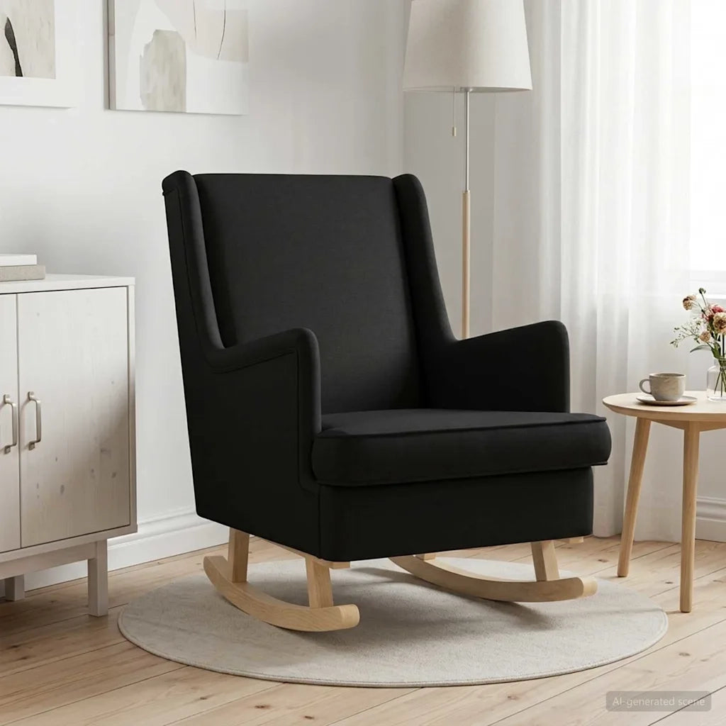 Sedia a dondolo Nero 62 x 80 x 85 cm Tessuto 42029964