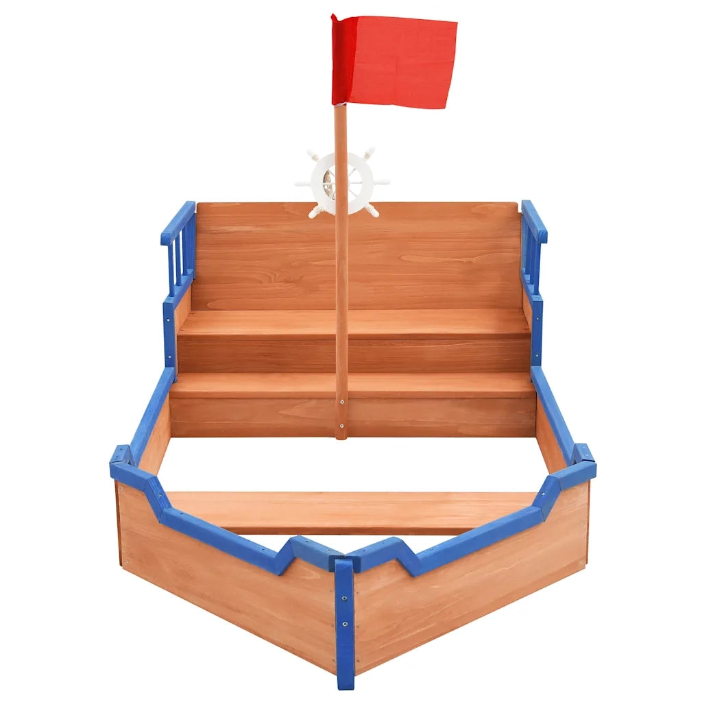Sabbiera Nave dei Pirati in Legno di Abete 190x94,5x101 cm 92171