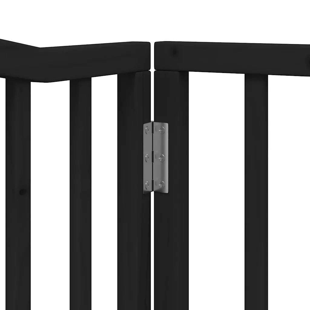 Cancello per Cani Porta Pieghevole Nero 4 Pannelli 320cm Pioppo CFW2052260