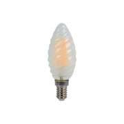 Alcapower Lampadina LED Tortiglione C37 Vetro Frost 4W 510lm 3000K Attacco E14 Luce Calda Effetto Diffuso Classe Energetica E Design Elegante
