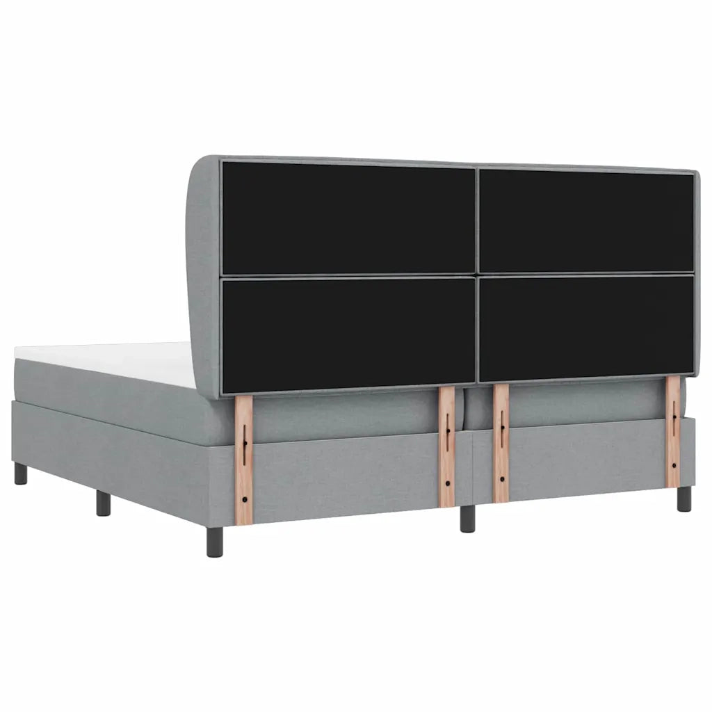 Letto a molle con materasso Grigio chiaro 200 x 200 cm Tessuto 3340522