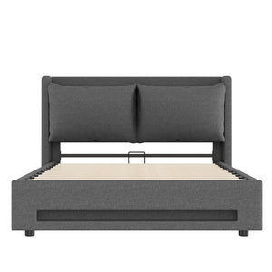 Letto a baldacchino 140x200cm - Xylo - velluto USB-C LED spazio ripiano
