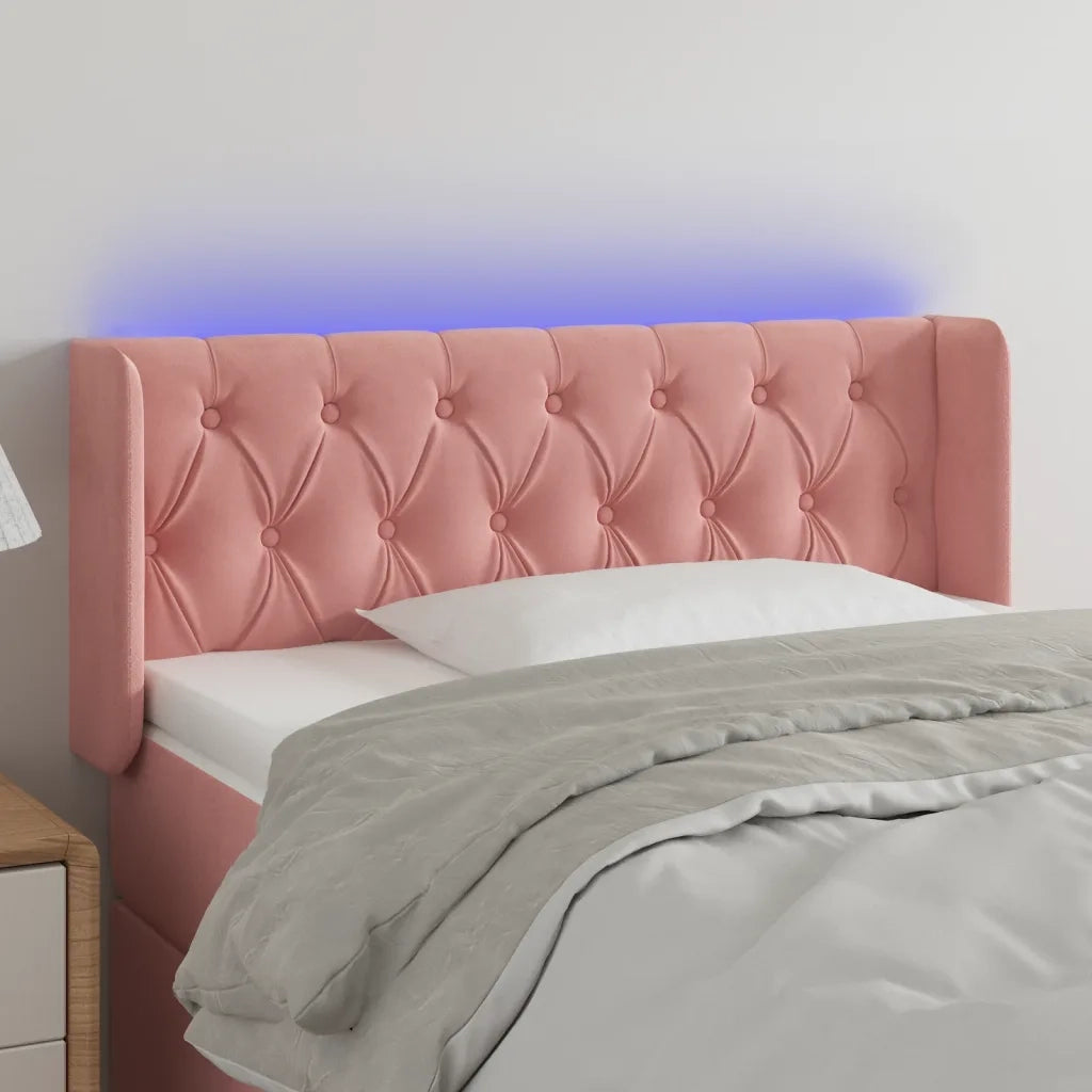 Testiera | Testata a LED Rosa 93x16x78/88 cm in Velluto