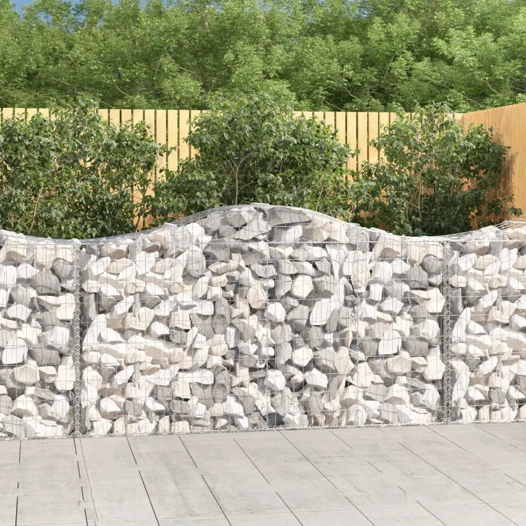 Cesti Gabbioni ad Arco 14 pz 200x50x100/120 cm Ferro Zincato 3145652