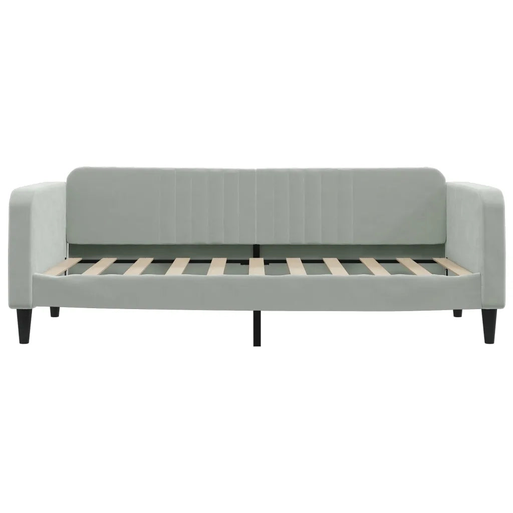 Divano Letto Estraibile Cassetti Grigio Chiaro 90x190cm Velluto 3197124