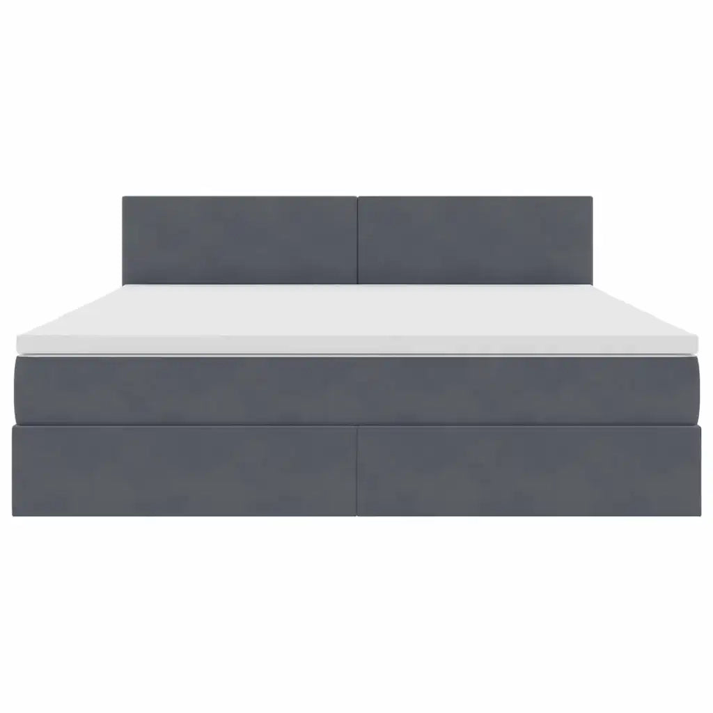 Letto con Contenitore Grigio scuro 160 x 200 cm Velluto 3370708