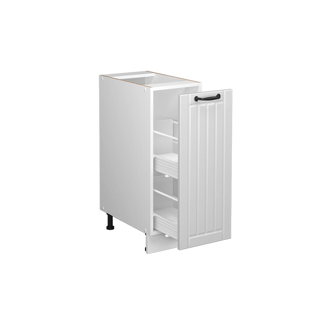 Armadio cucina dispensa alto Fame-Line Bianco rustico/Bianco 30 cm, PL Rovere Vicco