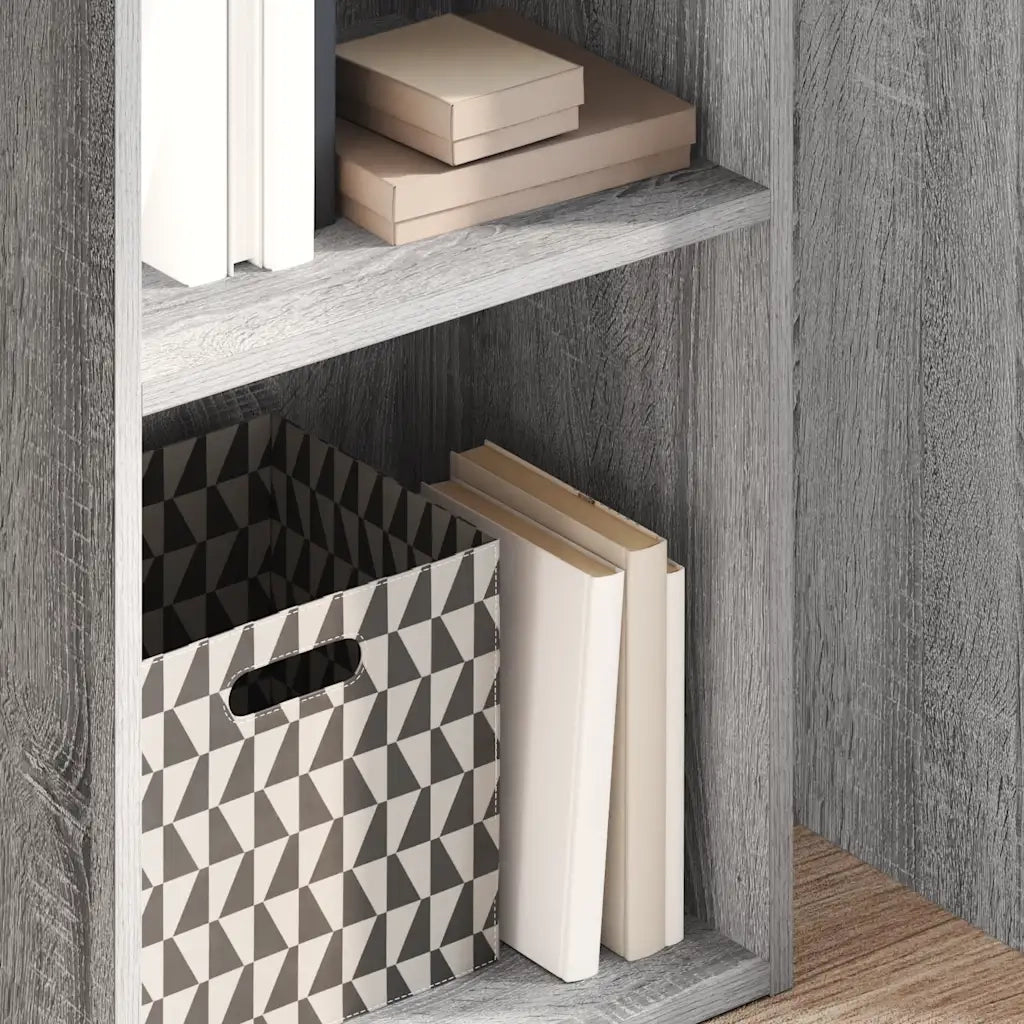 Libreria-Scaffale per Libri-Mobile di Stoccaggio Grigio Sonoma 40x30x152 cm in Legno Multistrato