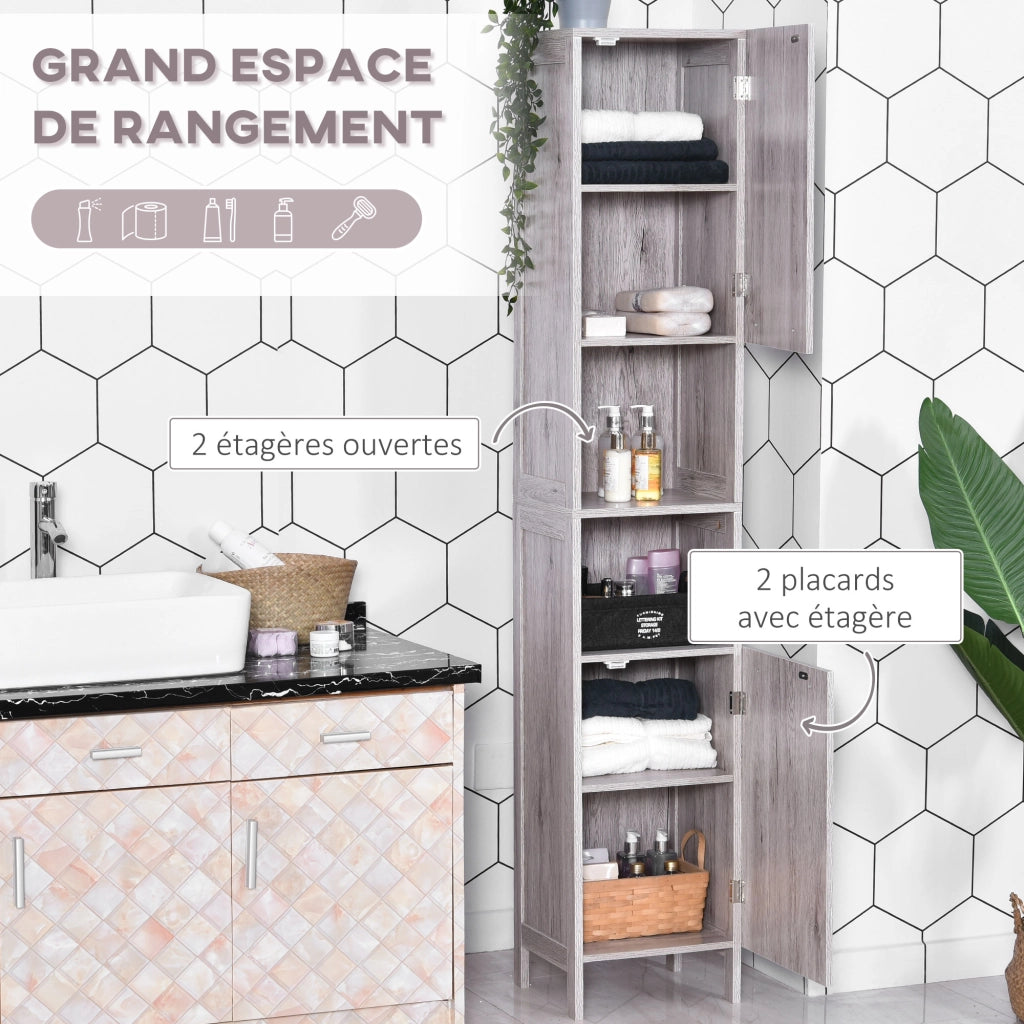 Colonna Bagno Rov. Imit. 2 Ante + 2 Nicchie ¨C zephmum ¨C Grigio 30x32x172 cm