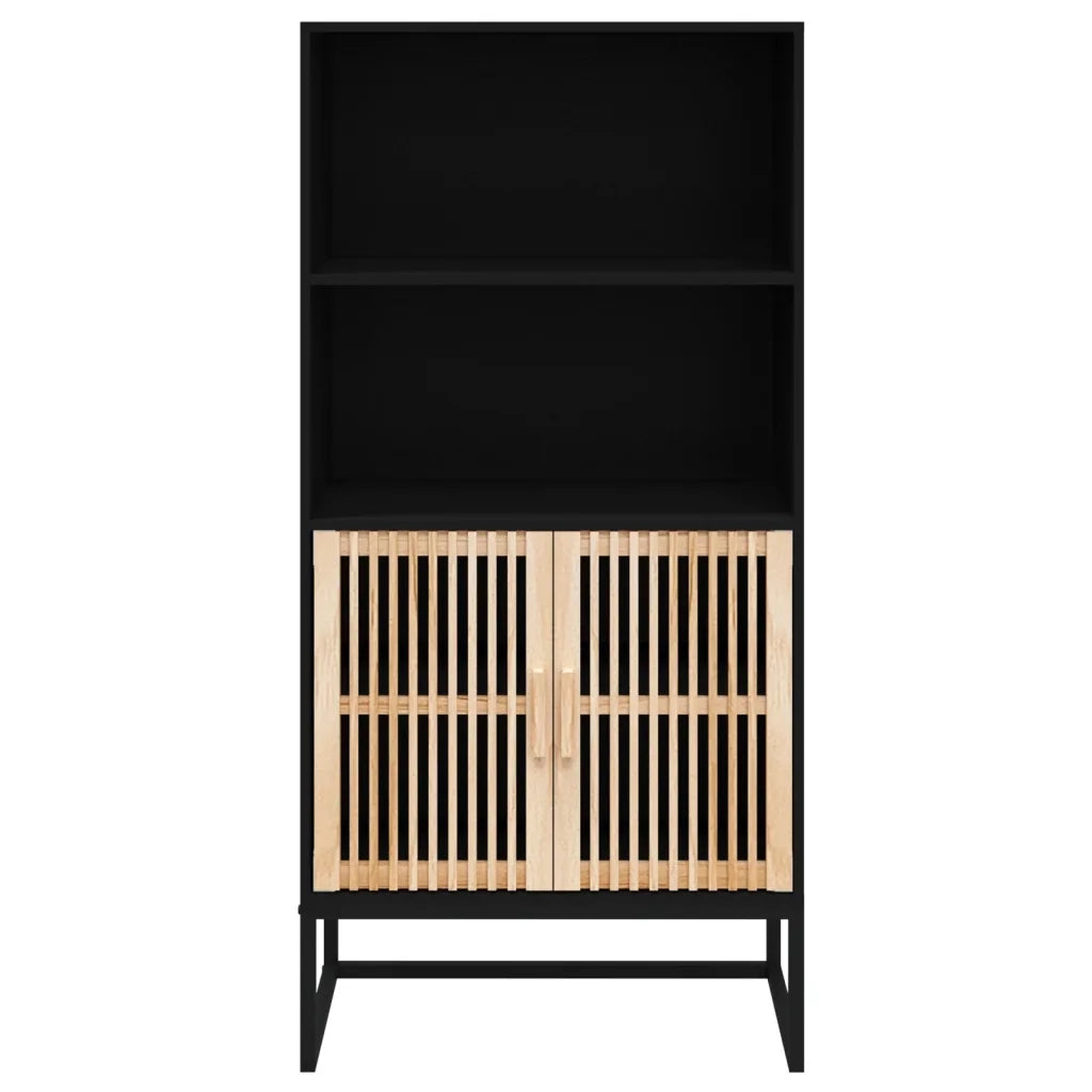 Credenza Nera 60x35x125 cm in Legno Multistrato 352134