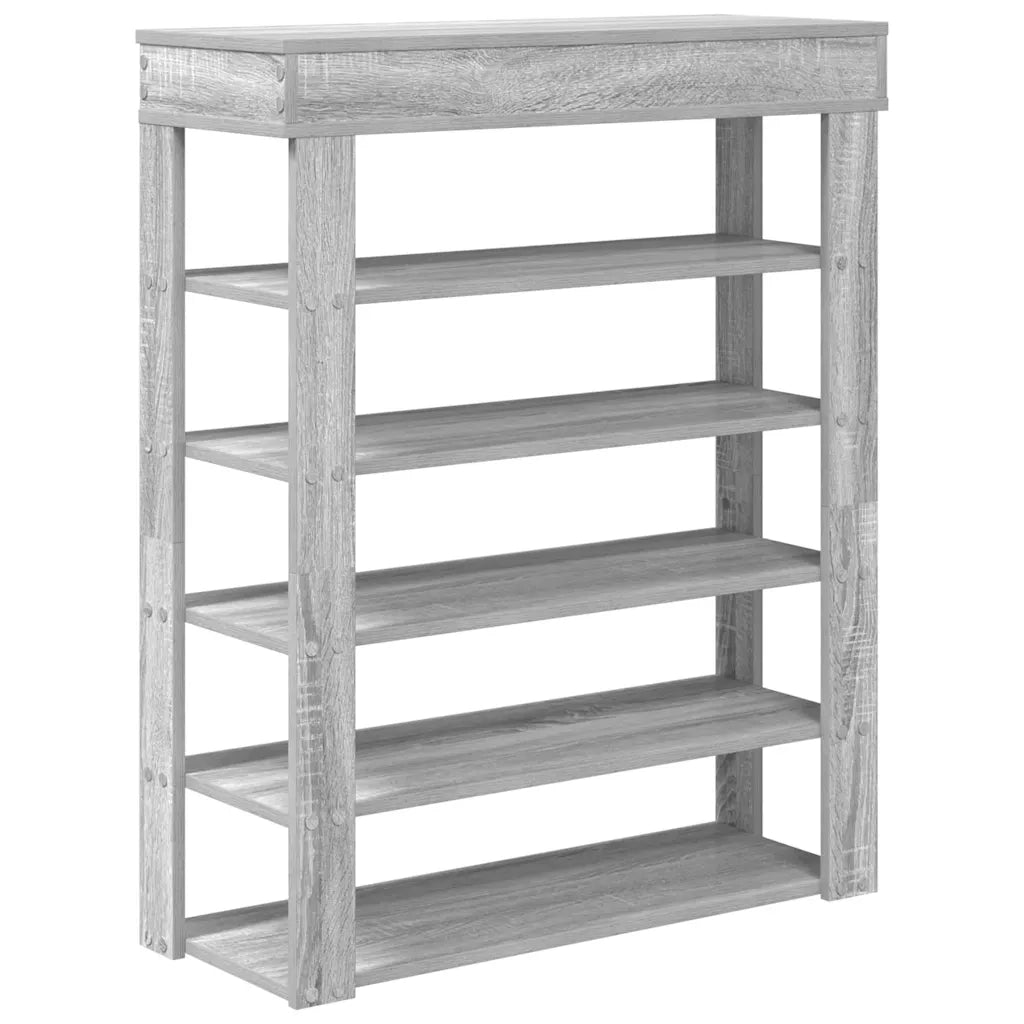 Scarpiera-Scaffale per scarpe Grigio Sonoma 80x30x98 cm in Legno Multistrato
