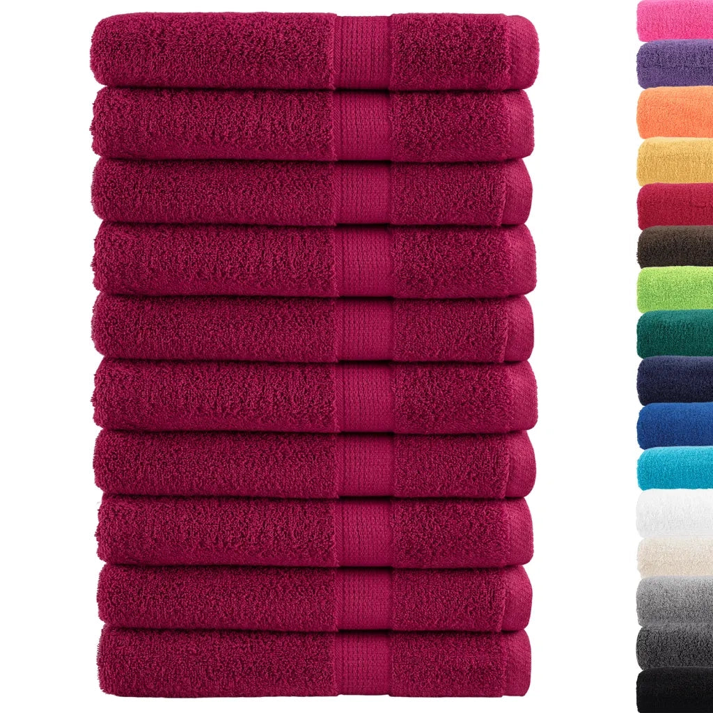 Asciugamani Premium SOLUND 10 pz Bordeaux 100x200 cm 600 g/m² 137223