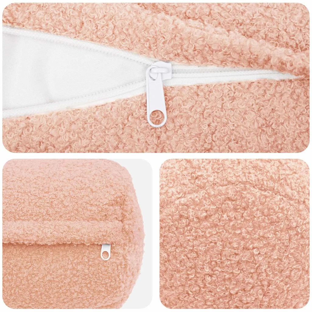 Federa 2 pcs HEERLEN Rosa Ø 15 x 40 cm Bouclé 923269