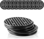 Set da 10 pezzi di rete in plastica per bonsai nera, griglia per drenaggio rotonda per pianta da interno diametro 5,5 cm