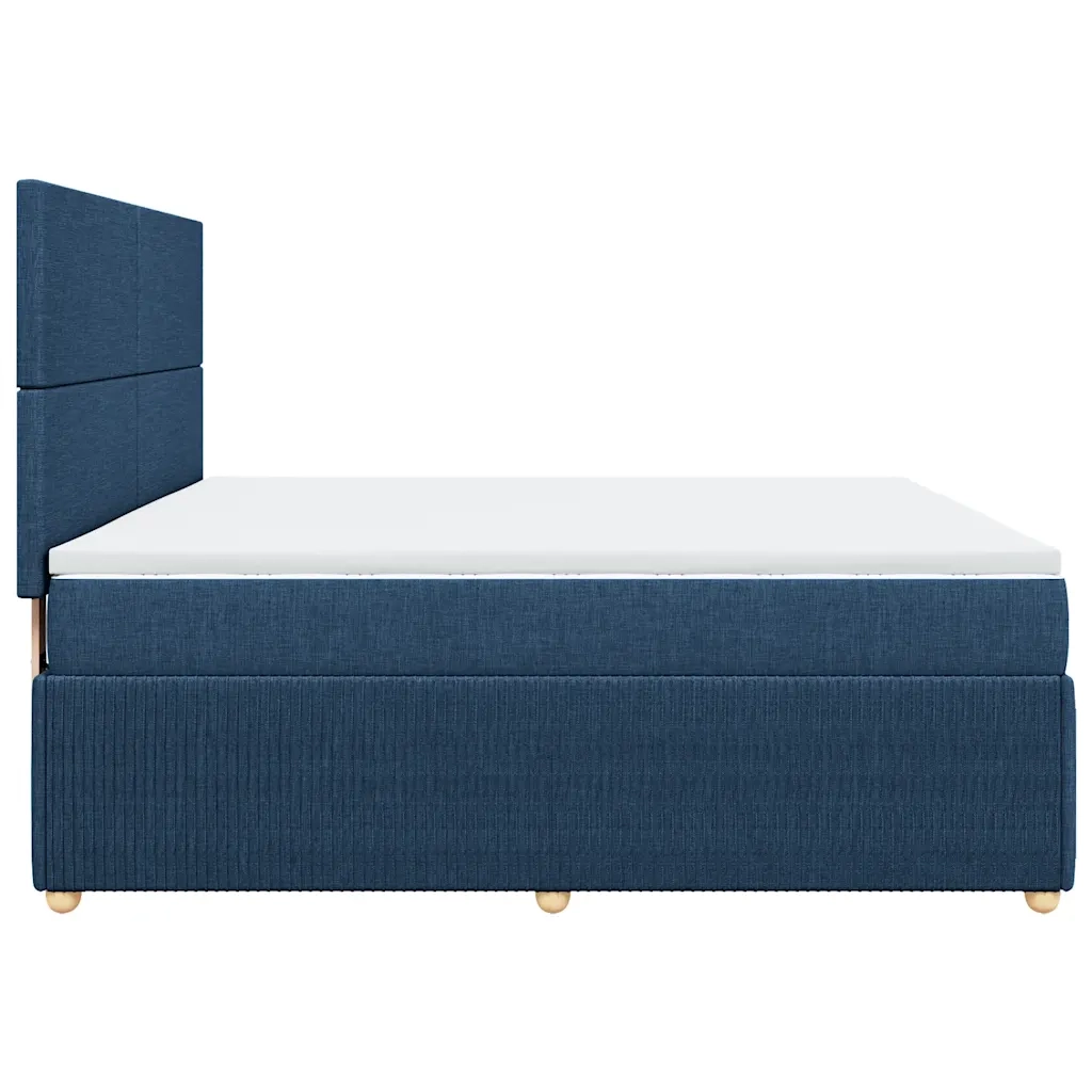 vidaXL Giroletto a Molle con Materasso Blu 180x200 cm in Tessuto