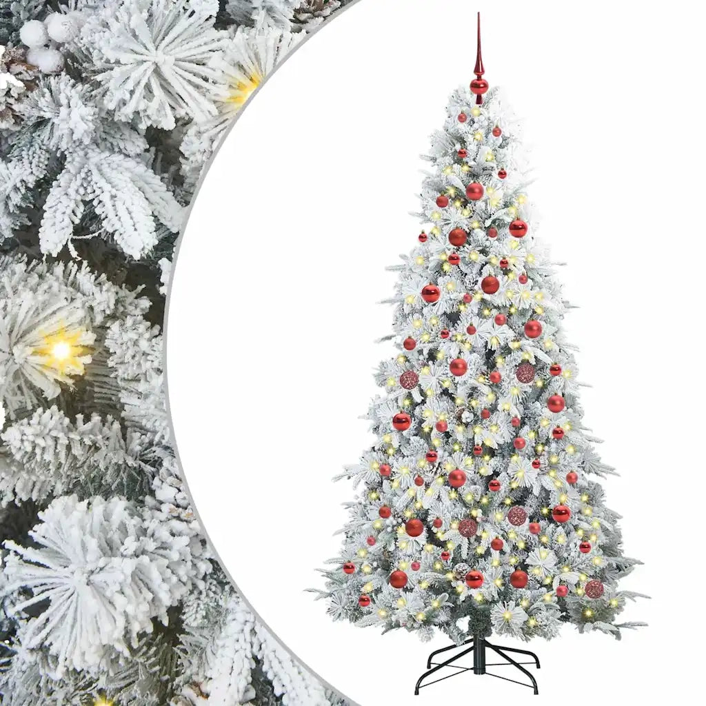 Albero di Natale Artificiale con Rami Pieghevoli Bianco 180 cm 3397484