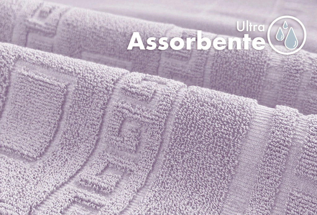 Tappeto Bagno Assorbente In Spugna Varie Misure Da Scendidoccia A Tappeto Grande Lavorazione Jacquard Tinta Unita Ricamo Cornice Lavabile Lavatrice Lilla - TappetoBagno60x120