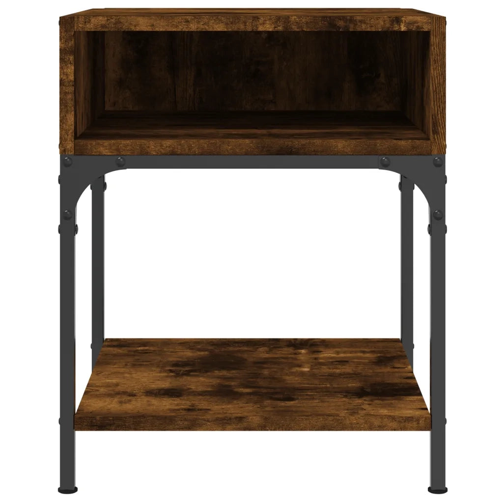 Comodini 2 pz Rovere Fumo 40x41x50 cm in Legno Multistrato 825878