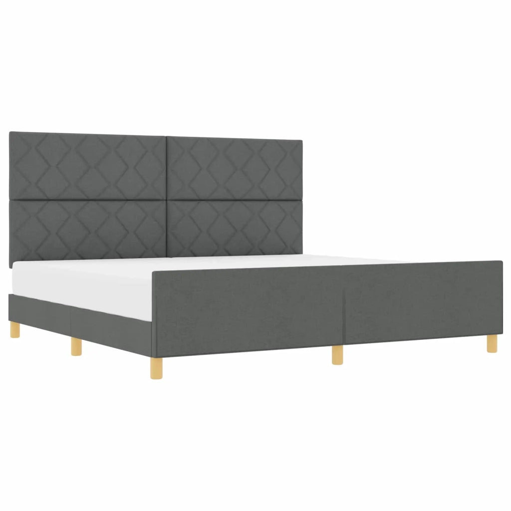 Struttura del letto Grigio scuro 200 x 200 cm Tessuto 3344831