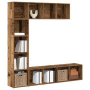 Librerie 3 pz Legno Antico in Legno Multistrato