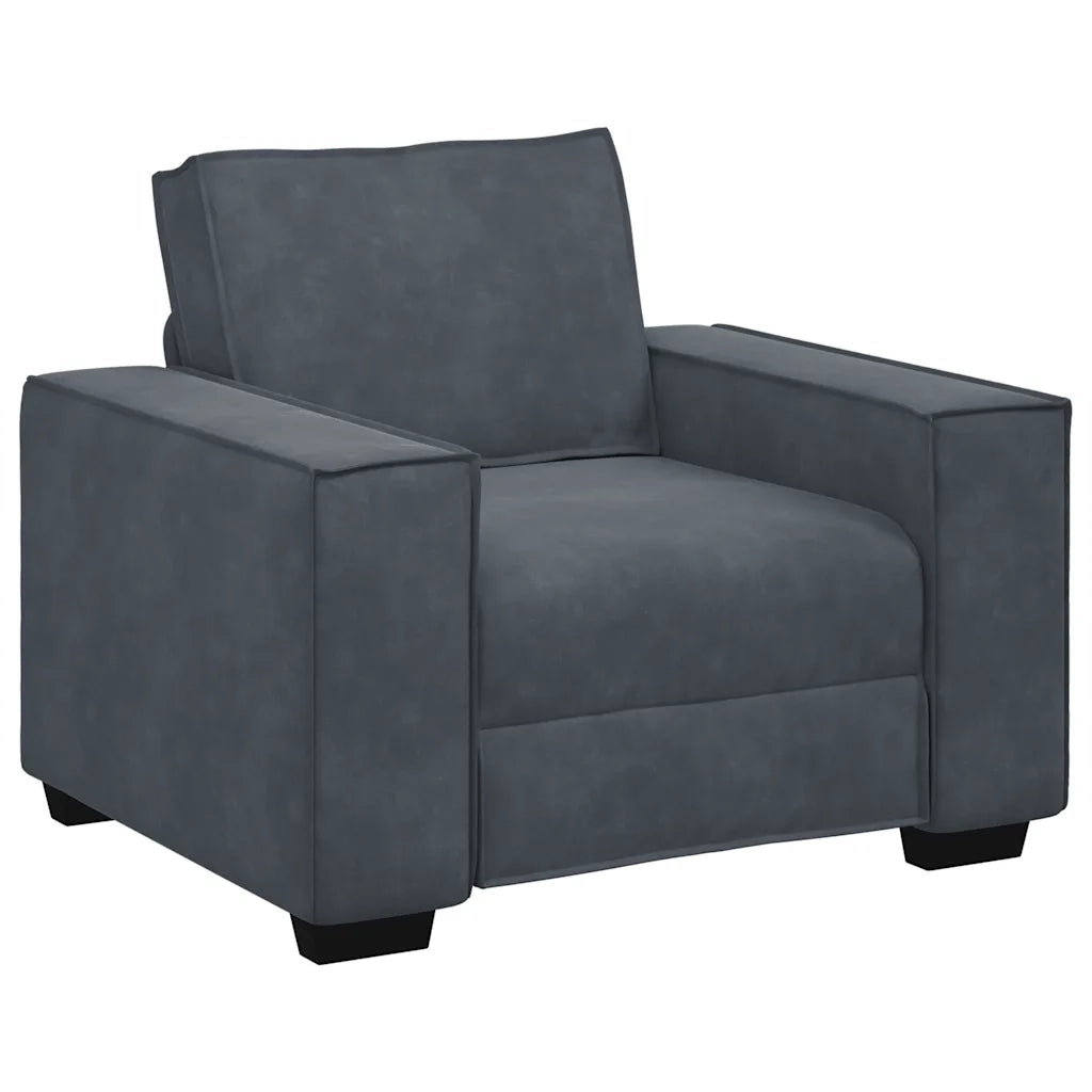 Set di Divani 3 pz con Cuscini Grigio Scuro in Velluto 3324619