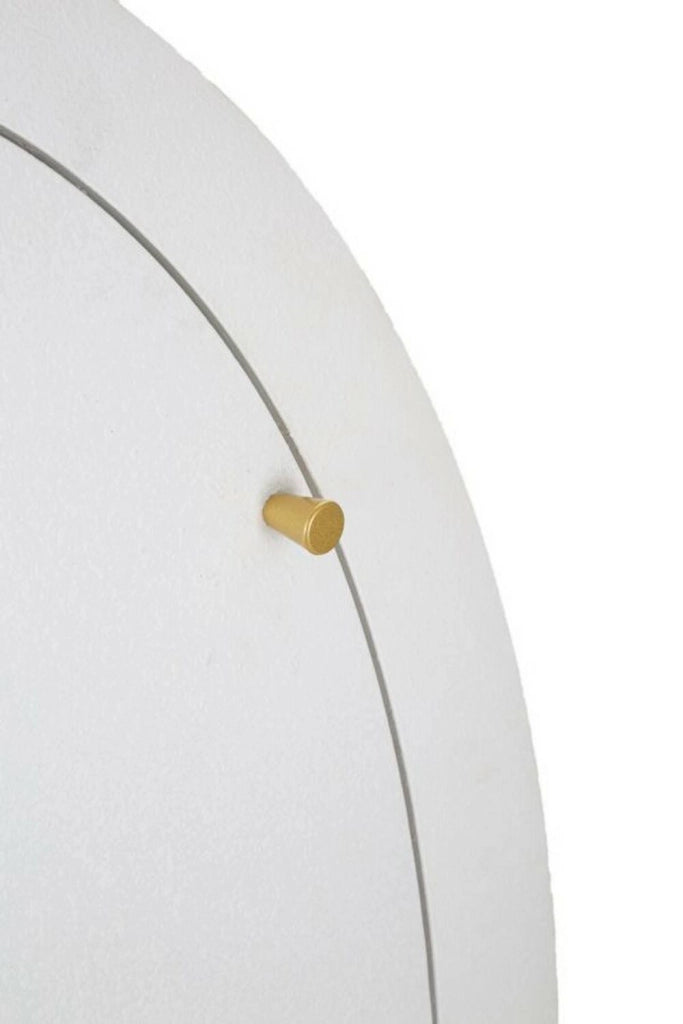 Credenza Tellier, Buffet da soggiorno, Madia da salotto, Dispensa da cucina, 60x32 h133 cm, Bianco e Oro