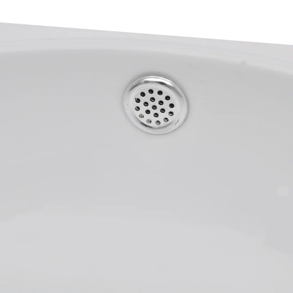 Lavello Ceramica con Foro Rubinetto e Troppo Pieno Bianco CFW3615101