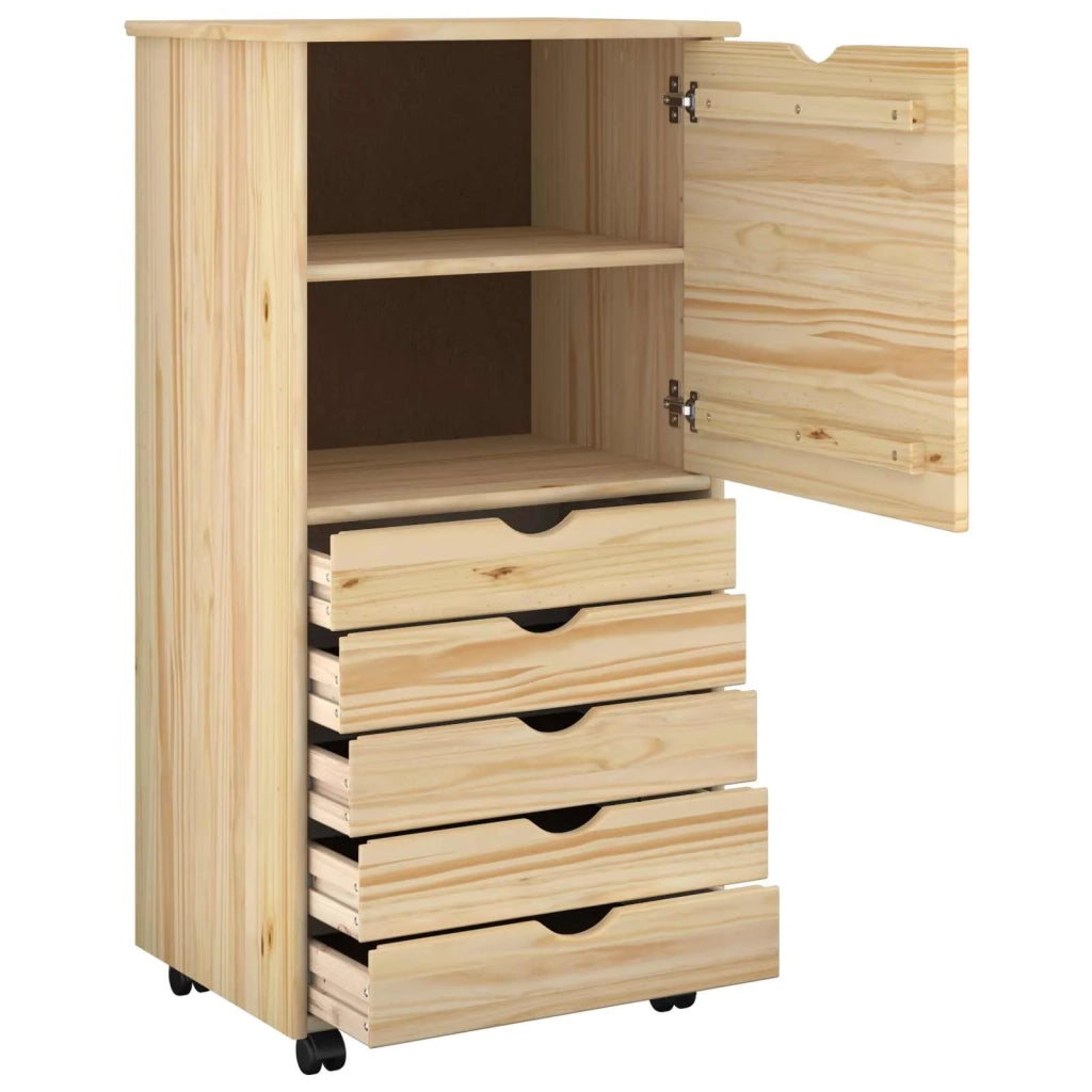 Mobile con Ruote 53 x 39 x 103 cm Legno di Pino Massello 42032395