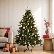 Albero di Natale artificiale con palline 120 cm 150 LED 3465965