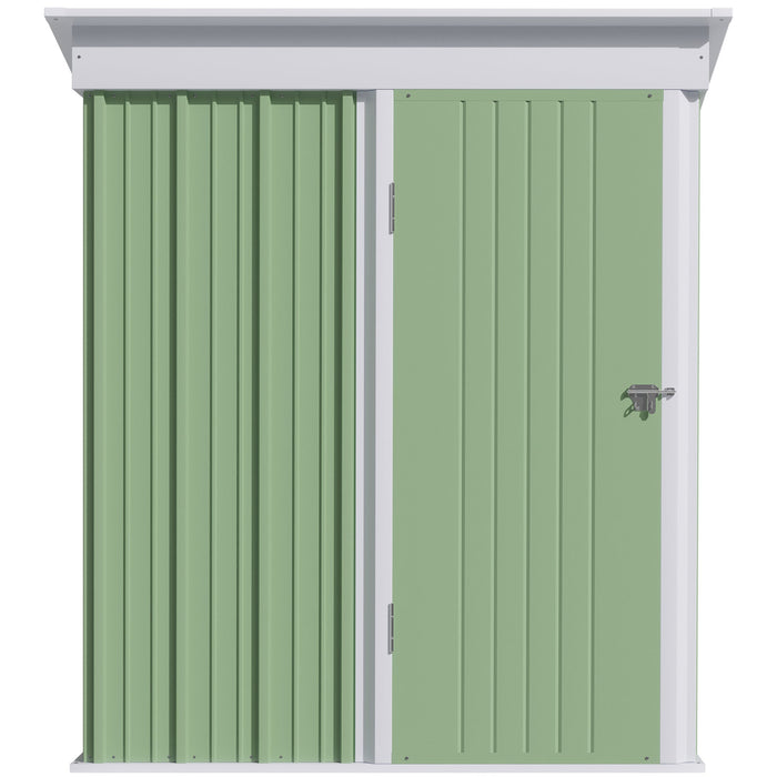 Casetta Box da Giardino 161x95x163/181 cm in Acciaio Verde