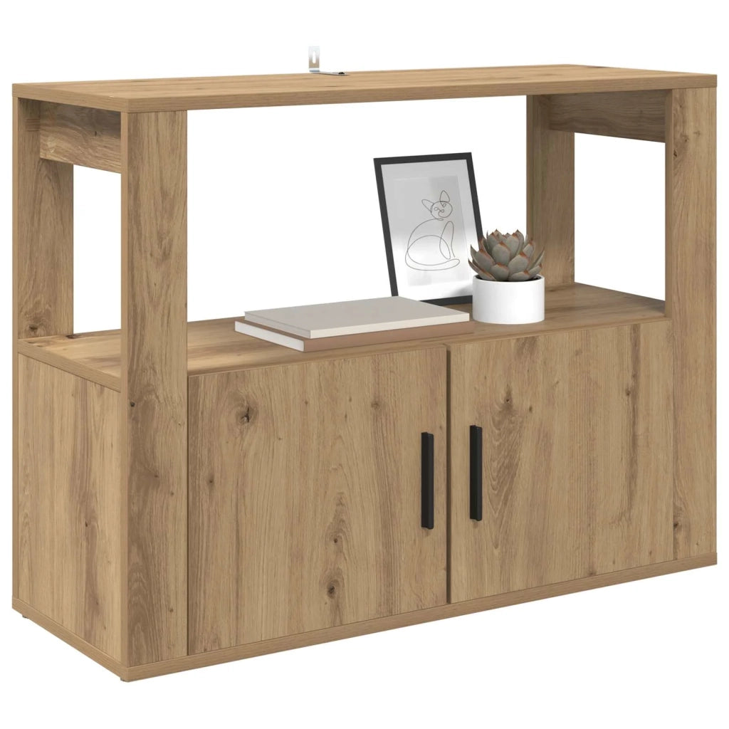 Credenza | Madia | Buffet da pranzo | Armadio da pranzo rovere artigianale 80 x 30 x 60 cm Legno multistrato