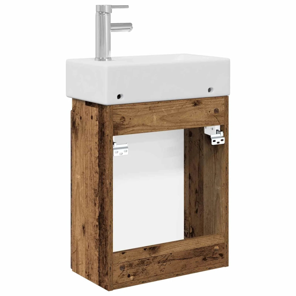 Mobile bagno con rubinetto Legno antico 45,5 x 22,5 x 84 cm
