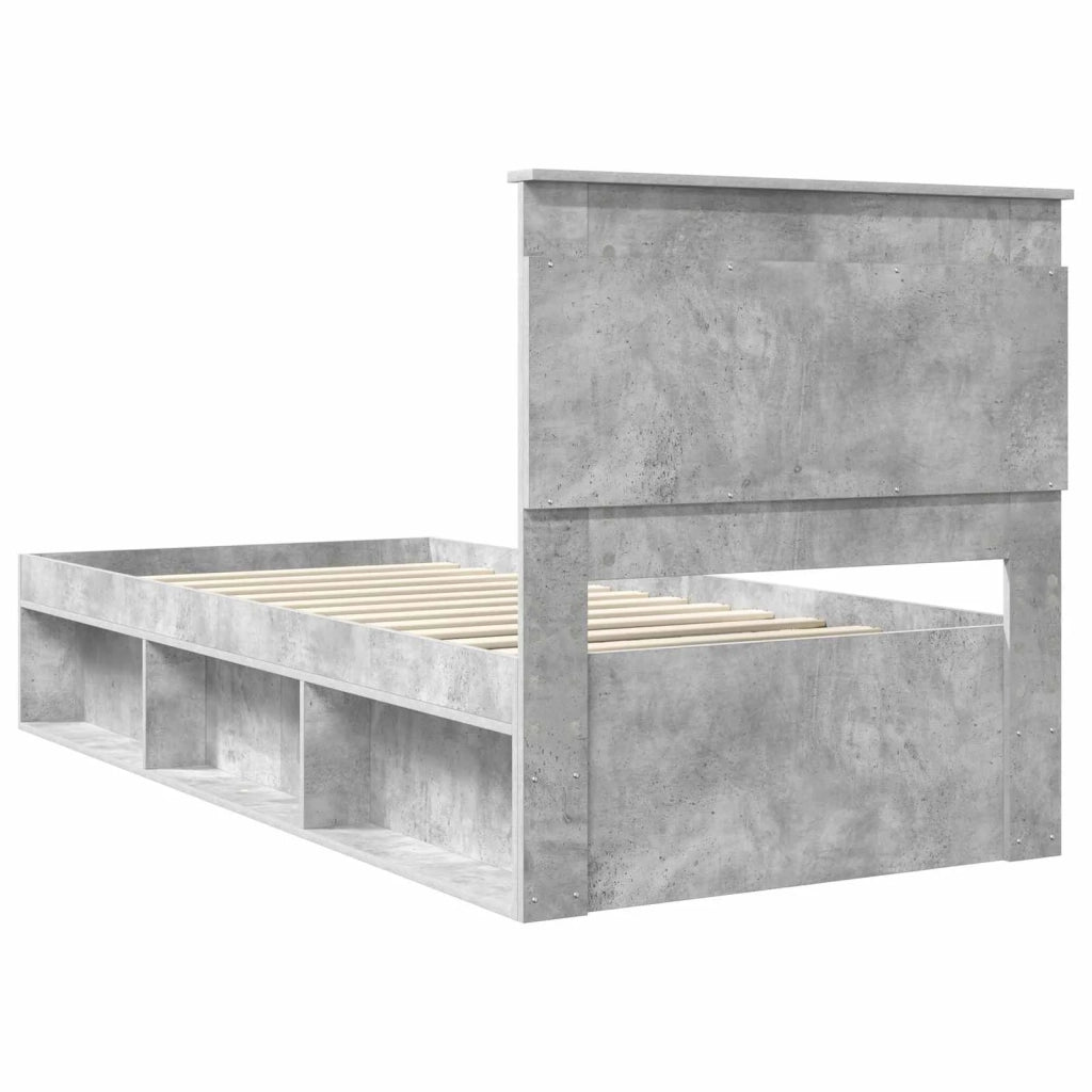 Struttura del letto Grigio Concretè 100 x 200 cm Pino massello 3410123