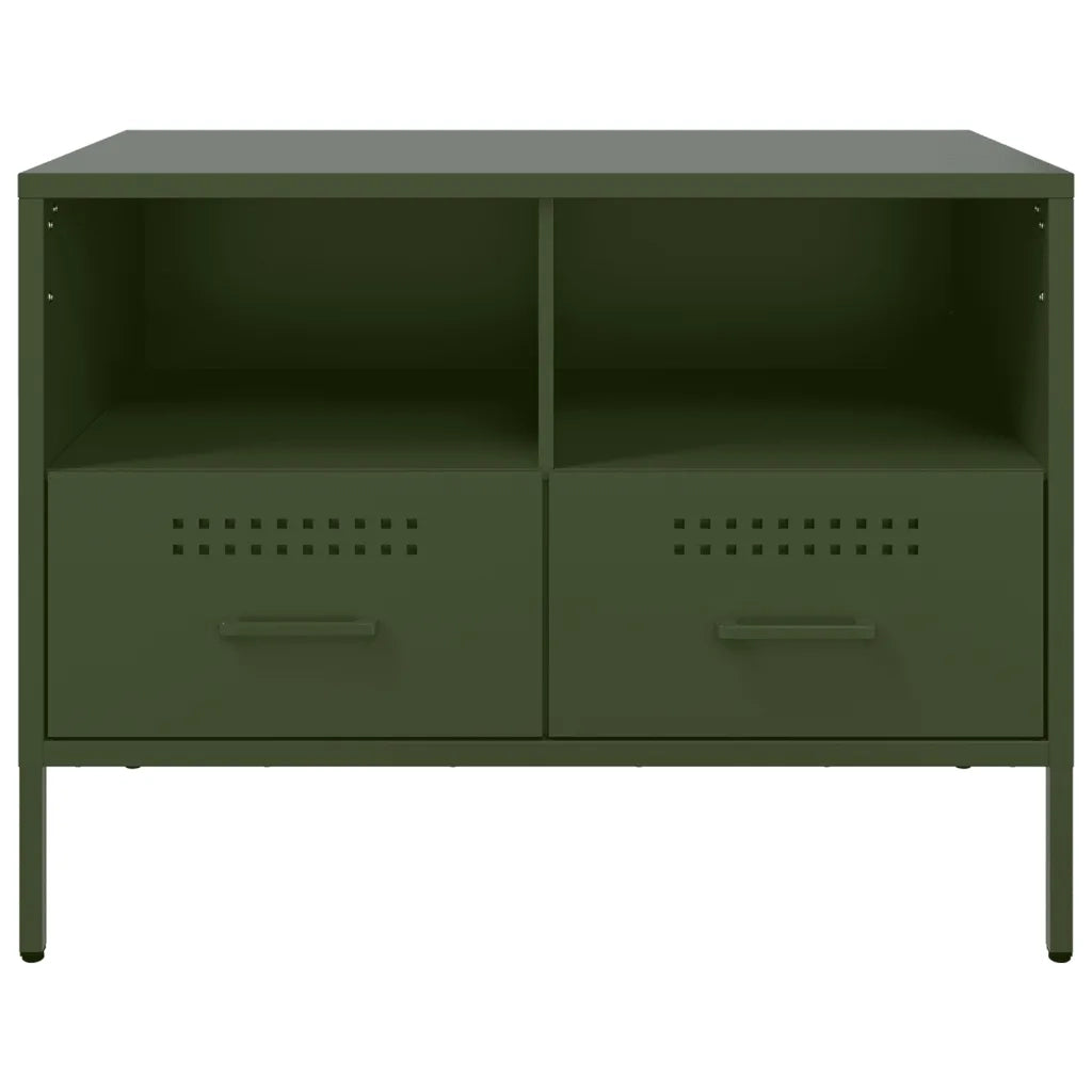 Mobili TV 2pz Verde Oliva 68x39x50,5 cm in Acciaio 843051
