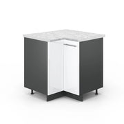 Mobile ad angolo cucina Fame-Line Bianco lucido/Antracite 80.5 cm, PL Marmo Vicco