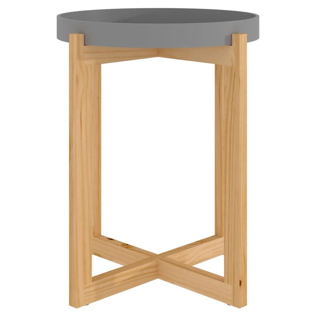 Tavolino Grigio 41x41x48,5cm Legno Multistrato e Massello Pino 345596