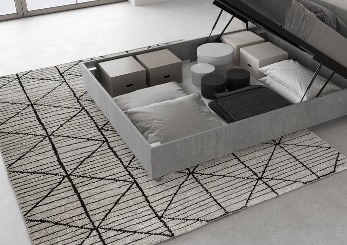 Letto Matrimoniale Francese 140x200 cm Senza Rete Testata Dritta Demas Grigio