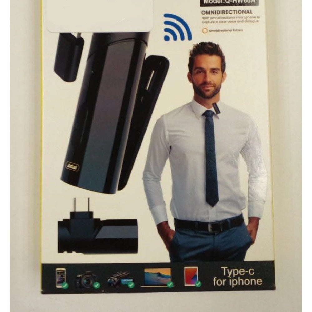 Trade Shop - Microfono Wireless Senza Fili 2,4ghz Porta Usb C Smartphone Pc Con Clip Q-hw66a -