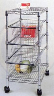 SCAFFALE AMERICA IN ACCIAIO CROMATO 3C+2P CM.31X61X83