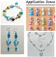 Accessori per gioielli manufatti a mano - spacer charms lampo con perle di vetro - 20 pezzi - colore misto - 20mm