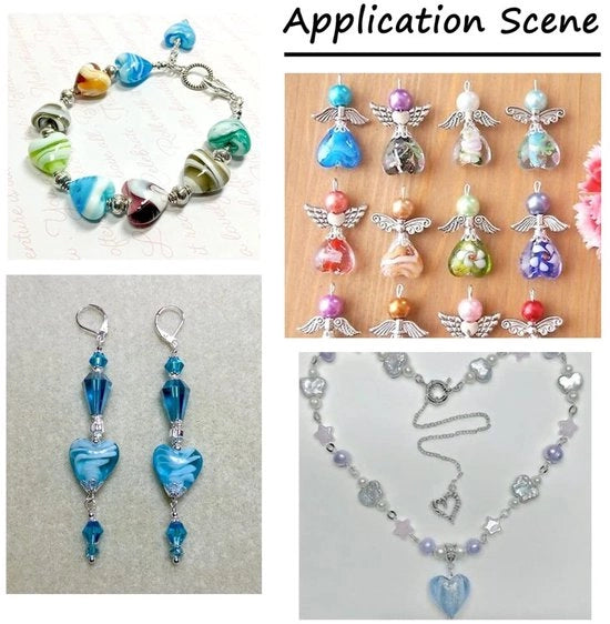 Accessori per gioielli manufatti a mano - spacer charms lampo con perle di vetro - 20 pezzi - colore misto - 20mm
