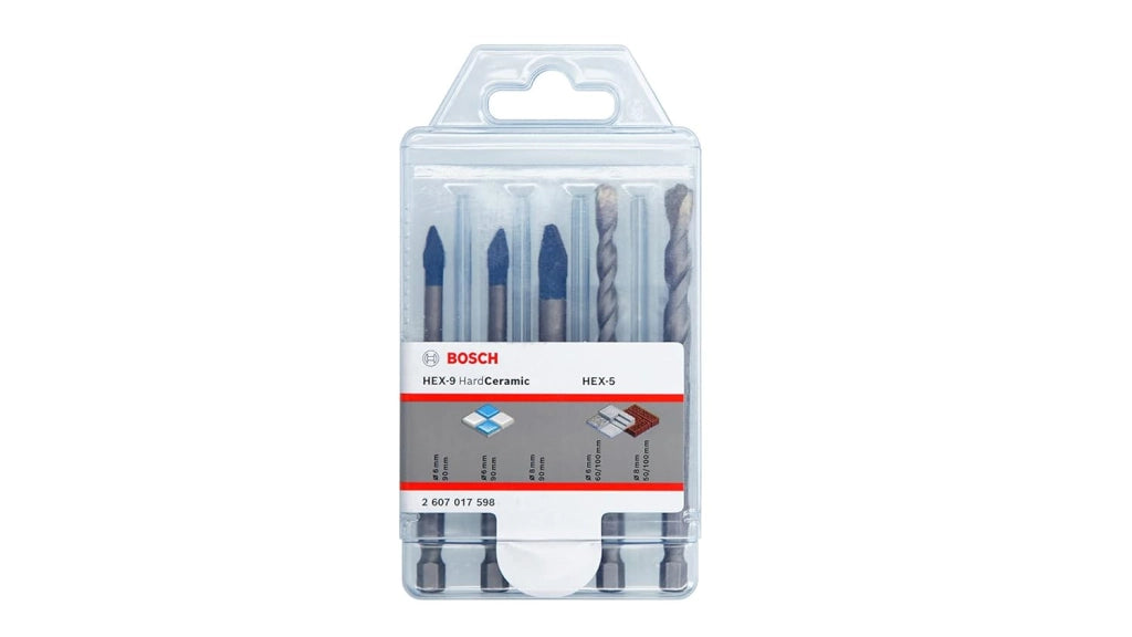 Bosch 5x Set di punte EXPERT HEX-9 Hard Ceramic (per Piastrelle dure, Piastrelle morbide, Ø 4-8, 10,0 mm, Professional Accessorio Trapano, Trapano/avvitatori rotanti)