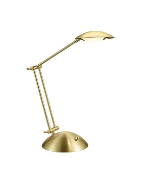 Lampada tavolo da Interno a LED in Metallo Ottone Satinato