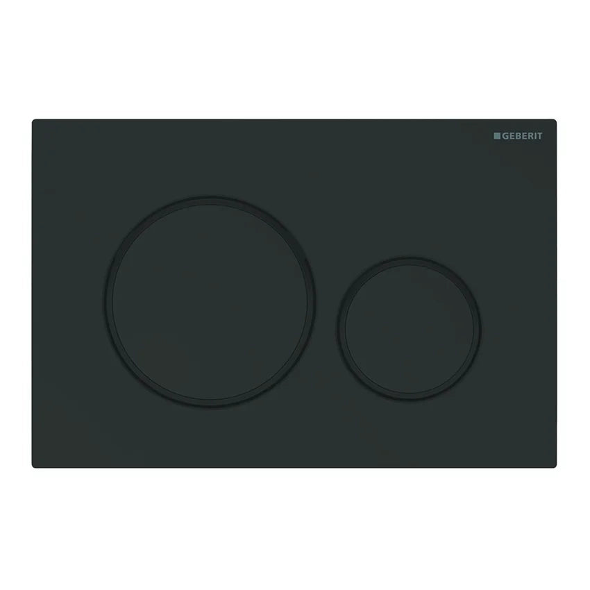 PLACCA DI COPERTURA 2 TASTI SIGMA 20 GEBERIT Nera opaco bordi tasti nero