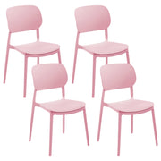 Set di 4 sedie da giardino in plastica sintetica impilabili per esterni rosa sedie impilabili e leggere